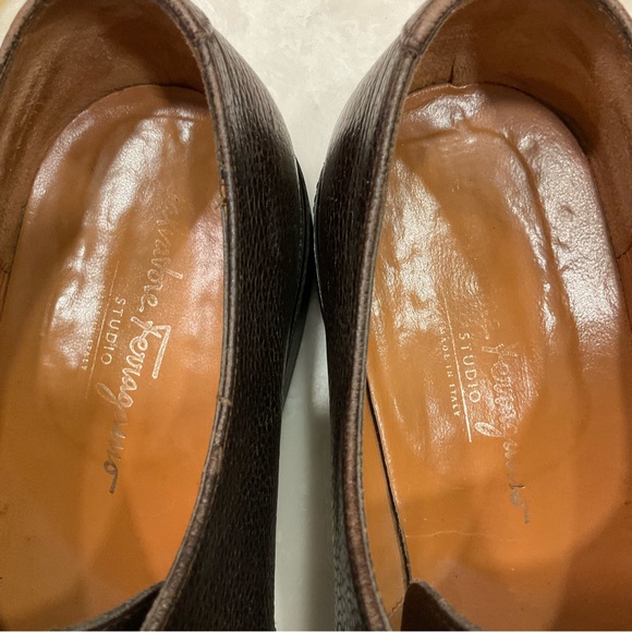 Ferragamo Studio Oxford Cap Toe, Brown, Lace-up Leather, Size 12 D. Excellent! - Picture 7 of 16